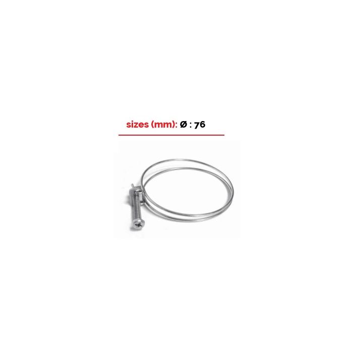 Collier inox BMC diam 76 pour flexible caoutchouc